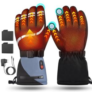 Youtelit Heated Gloves for Men Women, 3 Heating Levels Heated Work Gloves with Touchscreen, 7.4V/3200mAh Battery Rechargeable, Windproof & Waterproof Electric Glove for Hunting Motorcycle Skiing- L