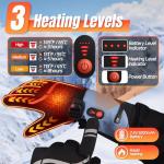 Youtelit Heated Gloves for Men Women, 3 Heating Levels Heated Work Gloves with Touchscreen, 7.4V/3200mAh Battery Rechargeable, Windproof & Waterproof Electric Glove for Hunting Motorcycle Skiing- L