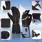 Youtelit Heated Gloves for Men Women, 3 Heating Levels Heated Work Gloves with Touchscreen, 7.4V/3200mAh Battery Rechargeable, Windproof & Waterproof Electric Glove for Hunting Motorcycle Skiing- L