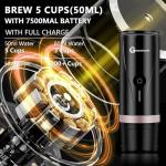 Glueckzeit Portable Espresso Machine, Self-Heating, Rechargeable, 20 Bar