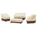 Loriano 4 Piece Outdoor Furniture Cover Set, Waterproof
