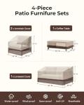Loriano 4 Piece Outdoor Furniture Cover Set, Waterproof