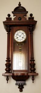 Antique German Junghans Vienna  Wall Clock 8-Day, Time/Strike, Key-wind