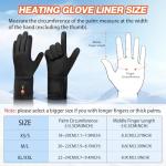 Hfshimlux Heated Gloves for Women-2200mAh 3 Levels Temperature Control 6 Hours Heating Thin Electric Heated Warm Gloves Suitable for Daily Warmth Keeping Cycling Chores in Winter (Black, XL)