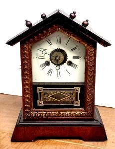 Cute Antique Junghans Cottage Clock Original Needs TLC See Description