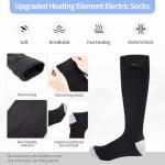 Heated Socks for Men Women - Rechargeable, Washable, Electric Heated Socks Up to 8 Hours with 4 Heating Levels for Hunting,Camping,Hiking,Skiing,Walking,Fishing,Cycling,Outdoor Work (Black&Light Grey)