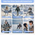 Heated Socks for Men Women - Rechargeable, Washable, Electric Heated Socks Up to 8 Hours with 4 Heating Levels for Hunting,Camping,Hiking,Skiing,Walking,Fishing,Cycling,Outdoor Work (Black&Light Grey)