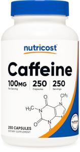 Nutricost Caffeine Pills - 250 Capsules, 100mg Each