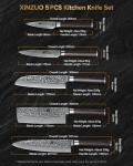 5 Piece XINZUO Kitchen Knife Set - Japanese Style