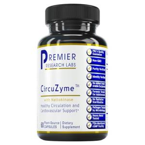 Premier Research Labs CircuZyme - for Circulation, Arterial Health & Blood Pressure Support - with Cordyceps, Olive Leaf & Tocotrienols - 60 Plant-Source Capsules