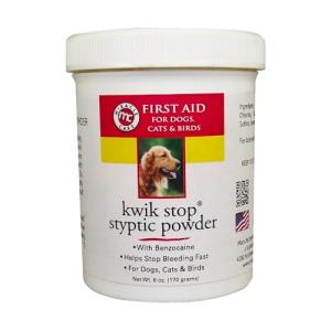 Miracle Care Kwik Stop Styptic Powder For Dogs, Cats, and Birds, Fast-Acting Blood Stop Powder For Pets, Quick Stop Bleeding Powder For Dog Nail Clipping, Minor Cuts, Grooming, 6.0 oz.