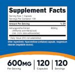 Nutricost Ashwagandha Herbal Supplement 600mg - 120 Capsules