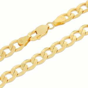 Nuragold Yellow Gold Cuban Curb Link Chain Necklace