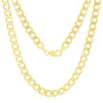 Nuragold Yellow Gold Cuban Curb Link Chain Necklace