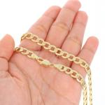 Nuragold Yellow Gold Cuban Curb Link Chain Necklace