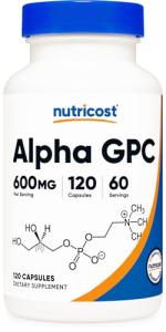 Nutricost Alpha GPC 600mg, 120 Veg Capsules - Non-GMO