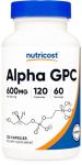 Nutricost Alpha GPC 600mg, 120 Veg Capsules - Non-GMO