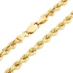 Nuragold 10k Yellow Gold Rope Chain with Diamond-Cut