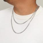 Nuragold 14k White Gold Cuban Link Chain Necklace