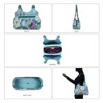 Hand Painted Leather Satchel - Jardin Bleu VIP