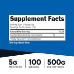 Micronized Creatine Monohydrate Powder, 500G - 100 Servings