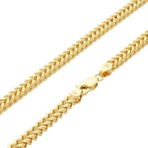 10k Yellow Gold 4mm Franco Chain Necklace, Mens VIP