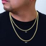 10k Yellow Gold 4mm Franco Chain Necklace, Mens VIP