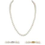 14K Gold AAA Quality White Pearl Necklace for Women