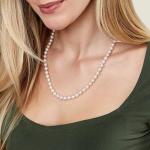 14K Gold AAA Quality White Pearl Necklace for Women