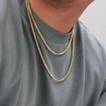 Men's 14k Yellow Gold 3.5mm Chain Necklace