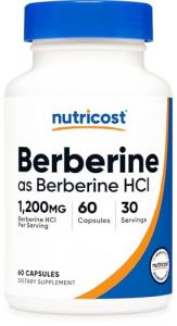 Berberine HCl 600mg, 60 Veg Caps - Gluten-Free