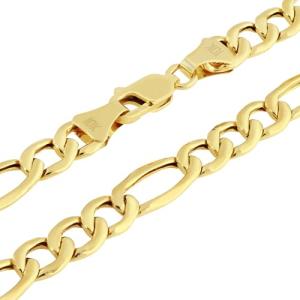 Nuragold 10k Figaro Chain Link Necklace Set