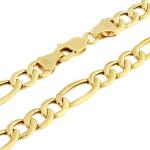 Nuragold 10k Figaro Chain Link Necklace Set