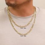 Nuragold 10k Figaro Chain Link Necklace Set