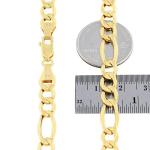 Nuragold 10k Figaro Chain Link Necklace Set