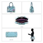 Hand Painted Leather Women's Zip Around Satchel