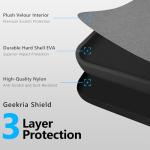 Geekria Shield Case for Over-Ear Headphones, Replacement Hard Shell Travel Carrying Bag with Cable Storage, Compatible with Audeze Maxwell, Soundcore SpaceOnePro, Sony WH-1000XM5 (Dark Grey)