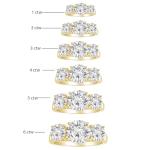 3 Stone Round Diamond Engagement Ring - 14K Gold
