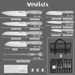 MOSFiATA 12 Pcs Japanese Stainless Steel Kitchen Knife Set