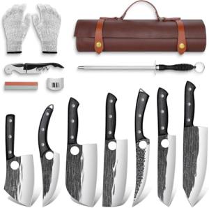 13Pcs TIVOLI Butcher Knife Set with Roll Bag
