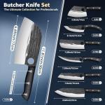 13Pcs TIVOLI Butcher Knife Set with Roll Bag