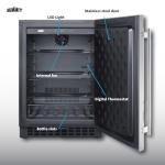 Summit Outdoor Undercounter All-Refrigerator with Glass Shelves