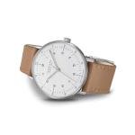 JUNGHANS Max Bill Handaufzug Hand-Winding Sapphire Crystal Beige Leather Watch 027/3701.02