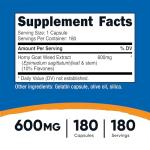 180 Capsules of Nutricost Horny Goat Weed Extract
