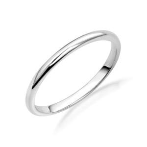 14k White Gold Comfort-Fit Wedding Ring, Size 8