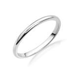 14k White Gold Comfort-Fit Wedding Ring, Size 8