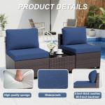 11pc Patio Furniture Set with Fire Pit & Swivel Chairs