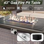 11pc Patio Furniture Set with Fire Pit & Swivel Chairs