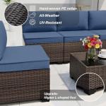 11pc Patio Furniture Set with Fire Pit & Swivel Chairs