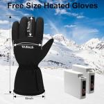 CODSOK Heated Gloves for Men Women, Electric Waterproof Windproof Warming Gloves, 3.7V Rechargable Hand Warmers for Hiking Cycling Hunting Skiing Camping Fishing